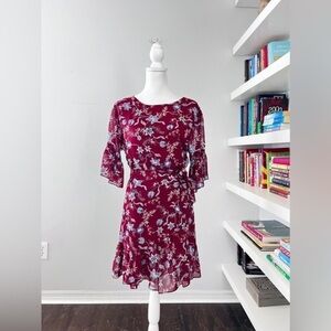 Rebecca Minkoff NWT red and blue floral Wendy wrap dress size small